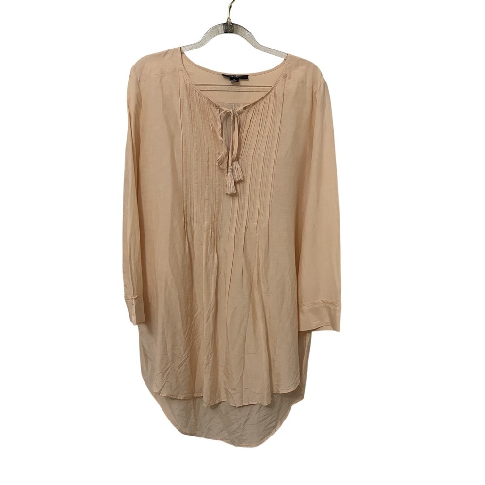 Cotton Silk Lightweight Coastal Tunic Top M European Summer Boho Capsule
